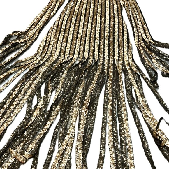 AGGI by Halewski  "Jasmine Golden Star" Sequin Dress Size L - Picture 3 of 8